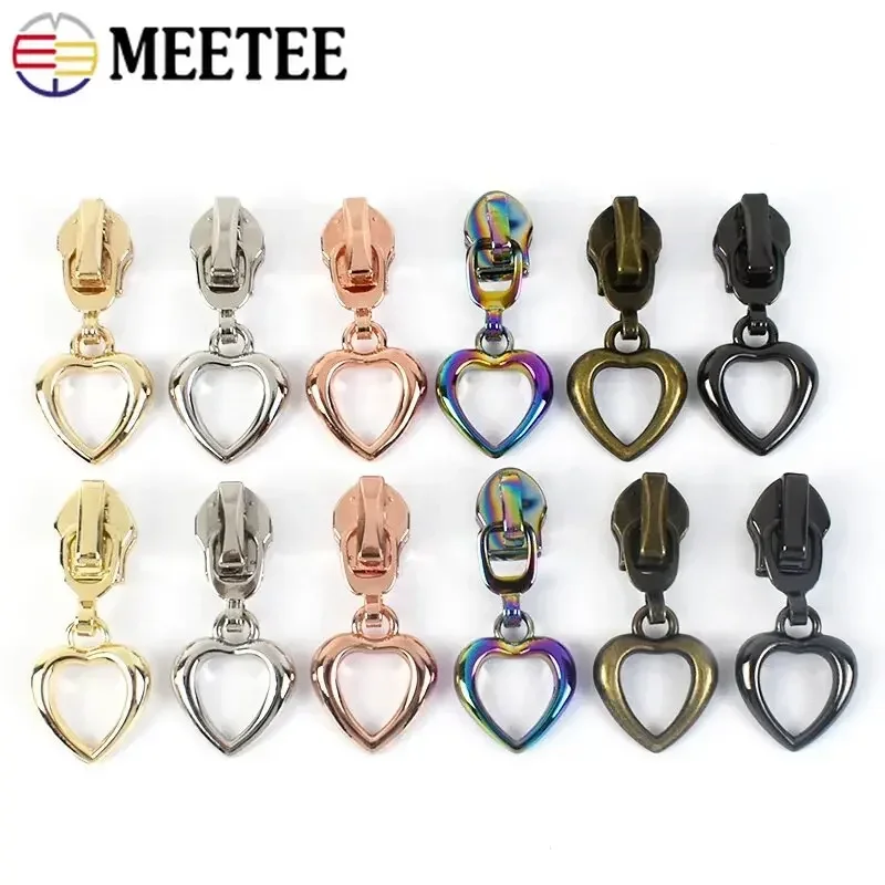 5/10/20/30Pcs 5# Meetee Nylon Slider for Zipper Repair Zippers Puller Closure Replacement Bag Zips Pull Head Zip Accessories