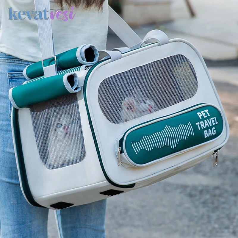 

Portable Cat Carrier Breathable Cat Bag Foldable Pet Carrier Large Capacity Carrier for Cat Outgoing Cats Carrying Handbag