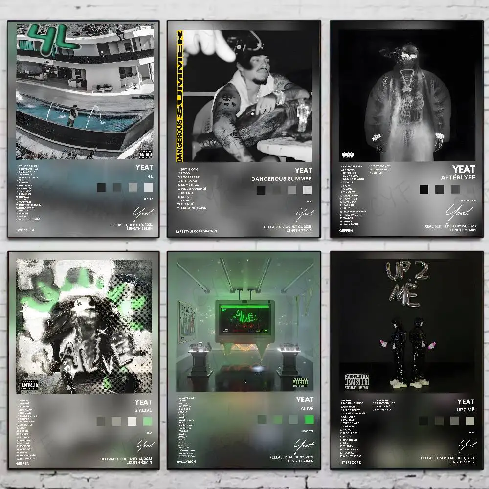 

Rapper Singer Y-Yeat Poster High Quality Dorm Living Room Aesthetic Wall Decoration Painting Stickers Gift