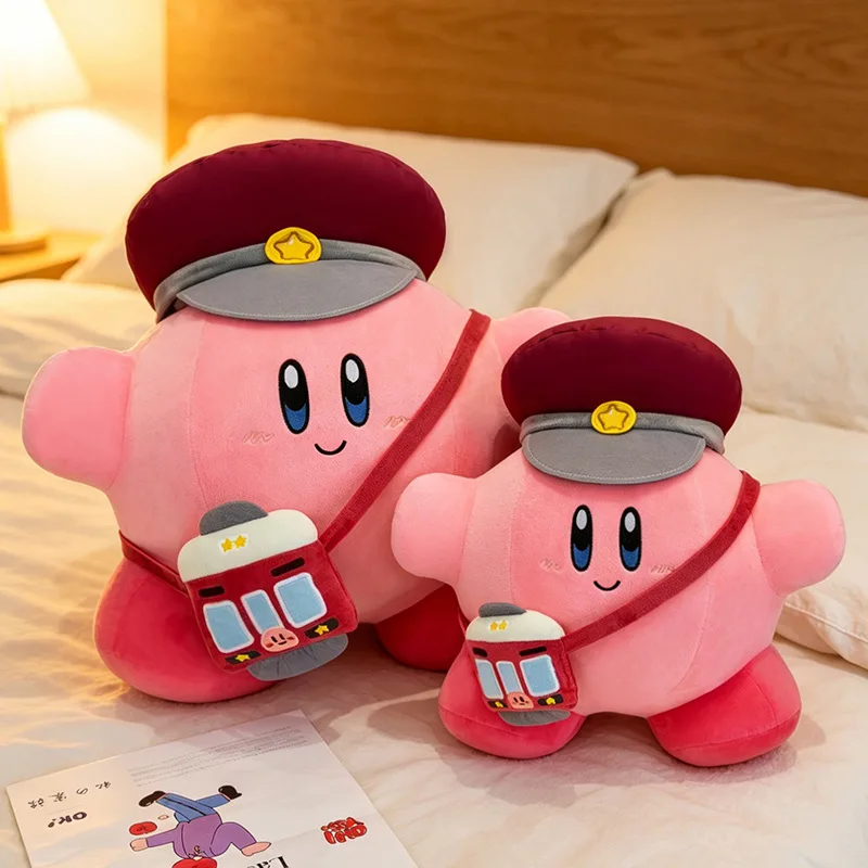 New 65cm Fluffy Kirby Station Attendant Plush Pillow, Ultra-Soft Pink Kirby Stuffed Toy, Cozy Anime Cushion for Sofa & Bed view 2