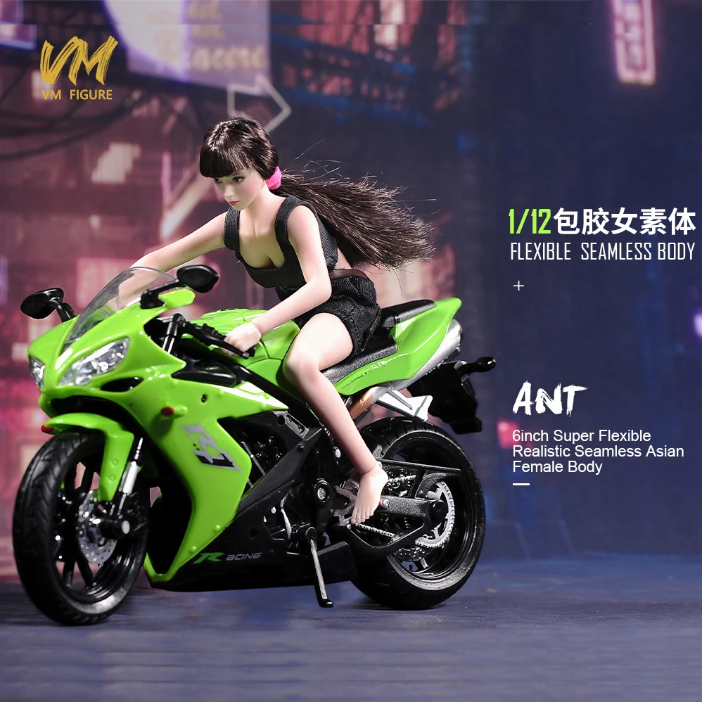 ANT T305 1/12Big petto super flessibile corpo senza soluzione di continuità pelle pallida/bronzo con piedi staccabili 6 femmina soldato Action Figure Doll