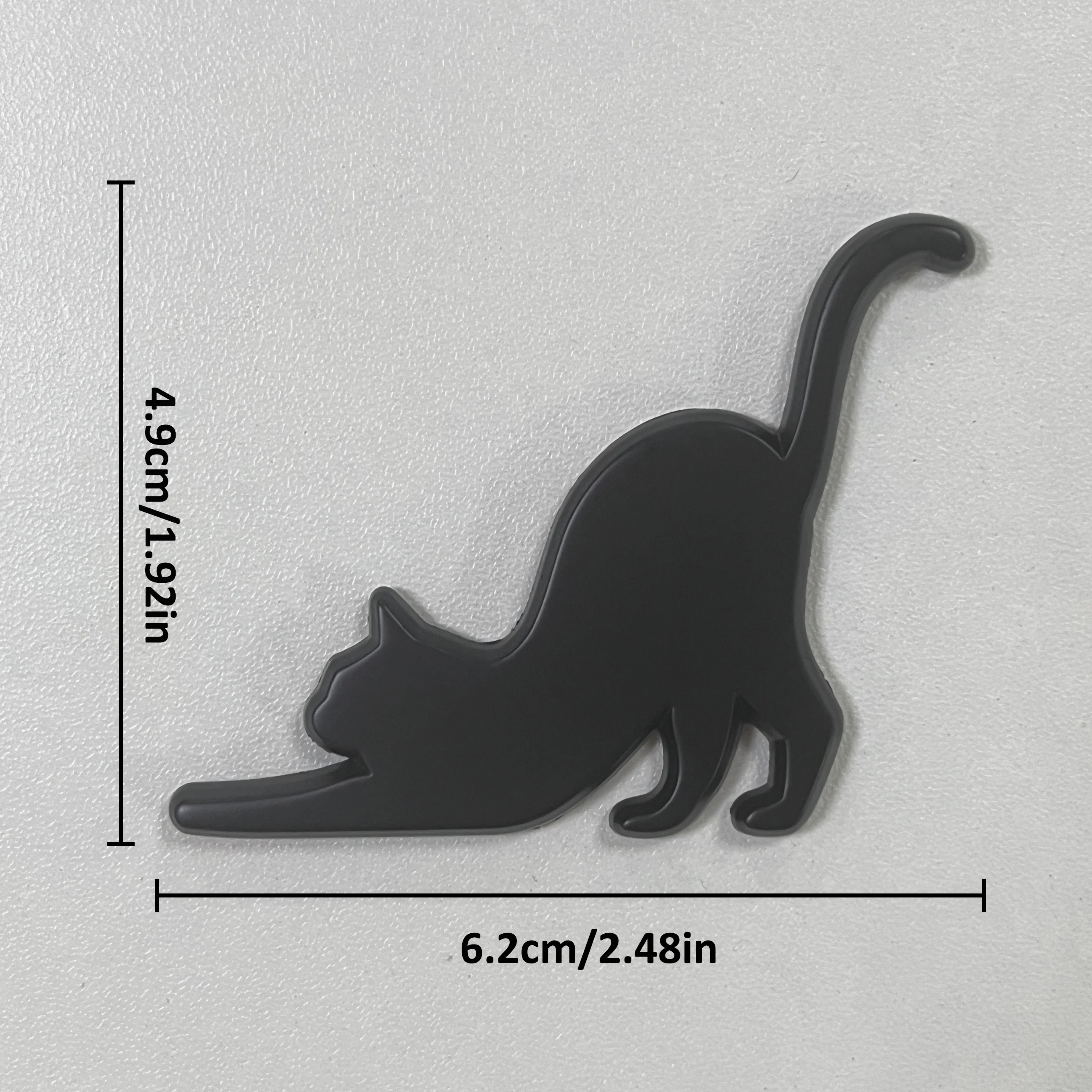 3D Matte Black Cat Decal - Durable Polyurethane, Waterproof Car & Motorcycle Sticker, Easy to Apply on Metal Surfaces