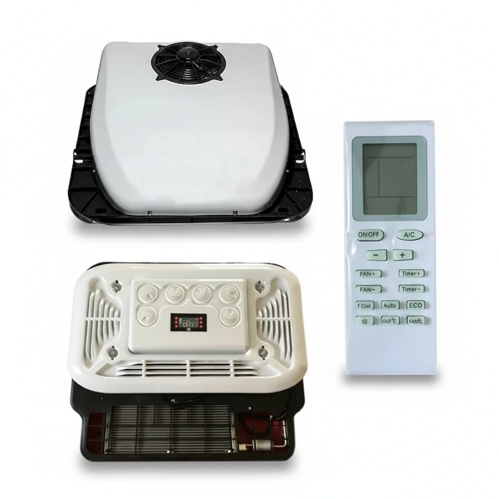 

Truck Roof Air Conditioner, 12V 24V Electric Parking Cooler, 970x858mm Rooftop AC Unit fit for RV Motorhome Van Bus