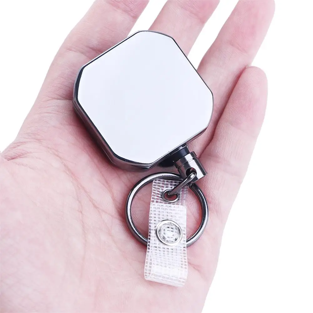 

Name Tag Card Recoil Belt Pull Office Supplies Retractable Square Badge Reel Clip Keychain Key Ring Clips Badge Holder Clip