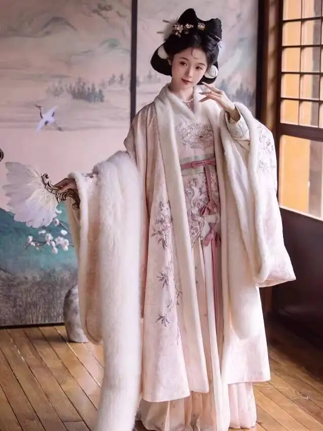 

Женская рваная юбка длиной до талии на флисовой подкладке с тяжелой вышивкой, зимний костюм для косплея на Хэллоуин