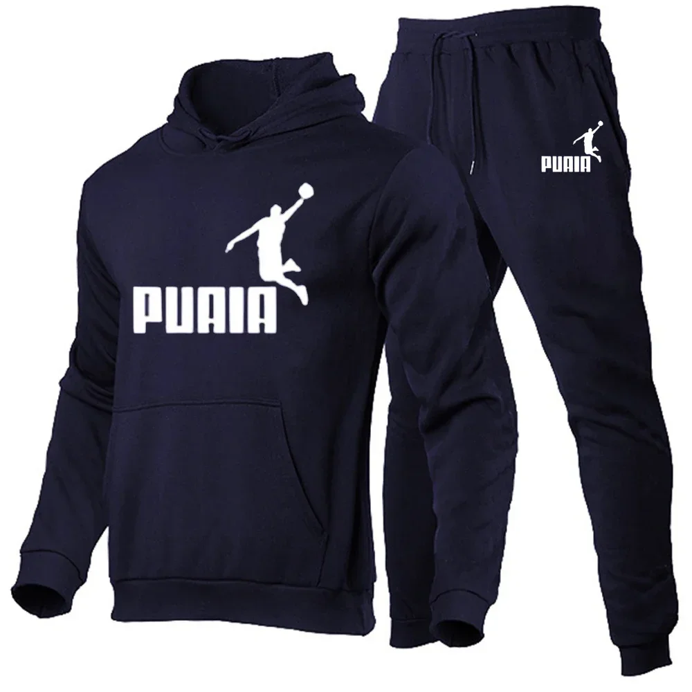 Men's Sports Suits Fashion Print Hoodies Pants Casual Tracksuit Sweatshirts and Sweatpants Two Pieces Sets Sportswear Clothing