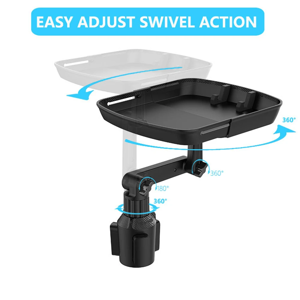 Universal Car Cup Holder Tray Adjustable 360 Degree Car Tray Table Mobile Phone Holder Mount  Arm Food Table For Car Stand