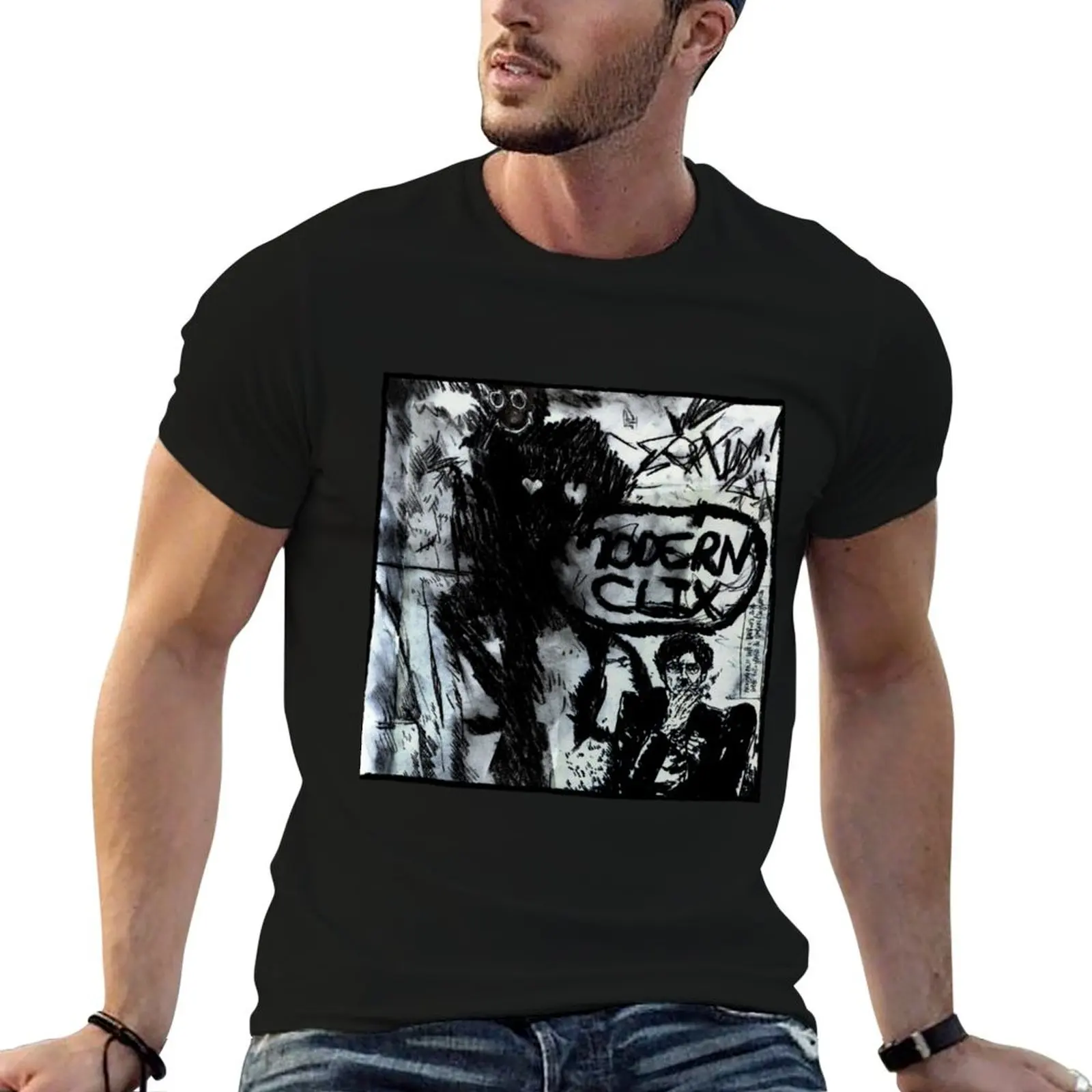 Camiseta Charly García dans Modern Clicks, de Maximiliano Lopez Barrios, camisetas estampadas para hombre, camisetas de algodón 100%