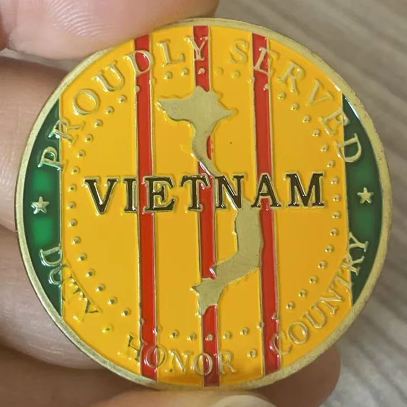 United States Marine Corps Vietnam War Challenge Coin Proudly Served Gold Plated Souvenirs and Gifts Home Decorations