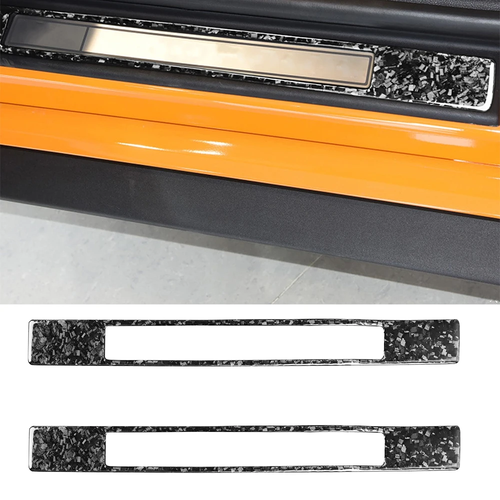 

Threshold strip decoration cover trim sticker for Mustang 2015 2016 2017 2018 2019 2020 Car Accessories forge Carbon Fiber