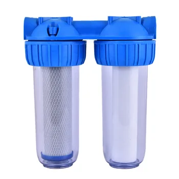 10 inç çift kademeli filtre yüksek basınçlı temizlik ekipmanları iki aşamalı ön filtrasyon su sebili aksesuarları