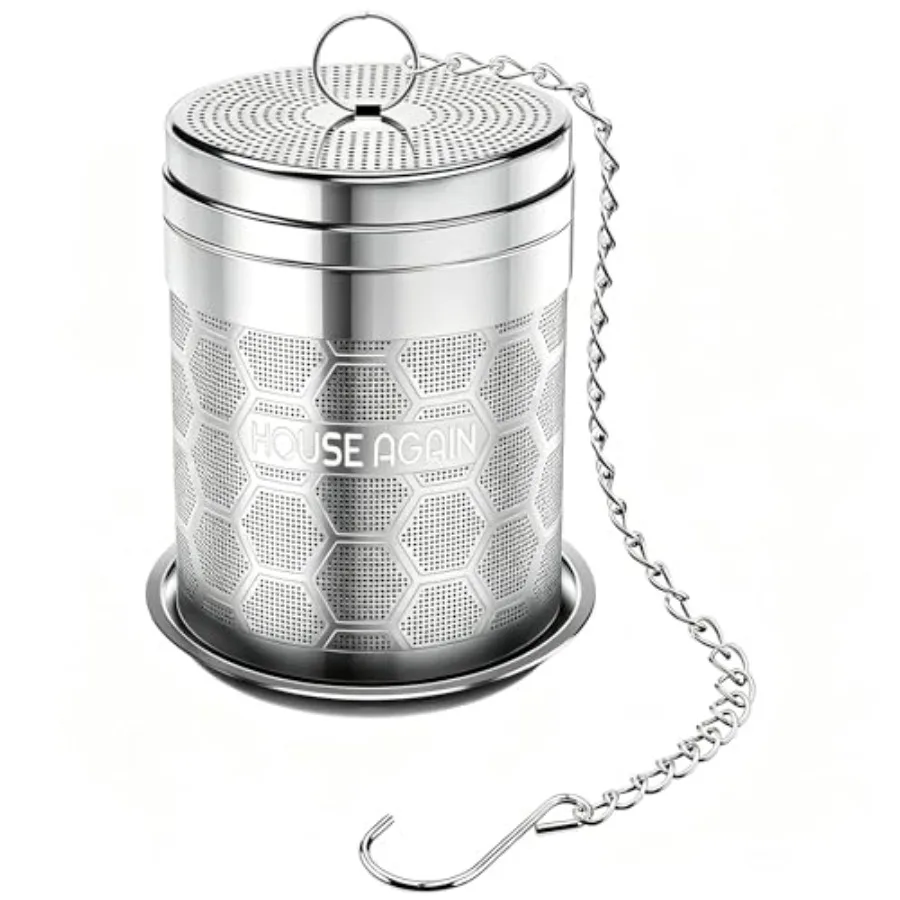 Large Tea Infusers, Extra Fine Mesh Tea Strainers for Loose Tea, Slim Threaded Lid and 304 Stainless Steel, Filter Bags Diffuse