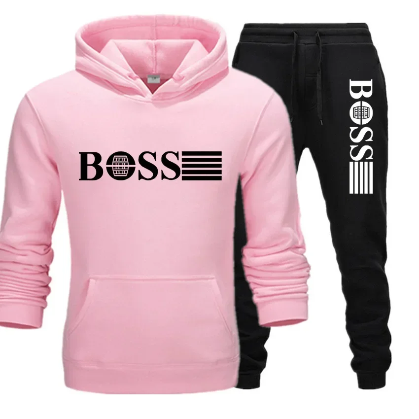 Neues Herren Herbst- & Winter-Kapuzenpullover-Set mit Tasche & Freizeithose Outdoor Fitness Jogging Sport Mode Trainingsanzug