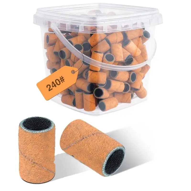 200 bandas de lijado negras para decoración de uñas. # Banda de grano 240 con 2 soportes para brocas de uñas para accesorios de manicura y pedicura