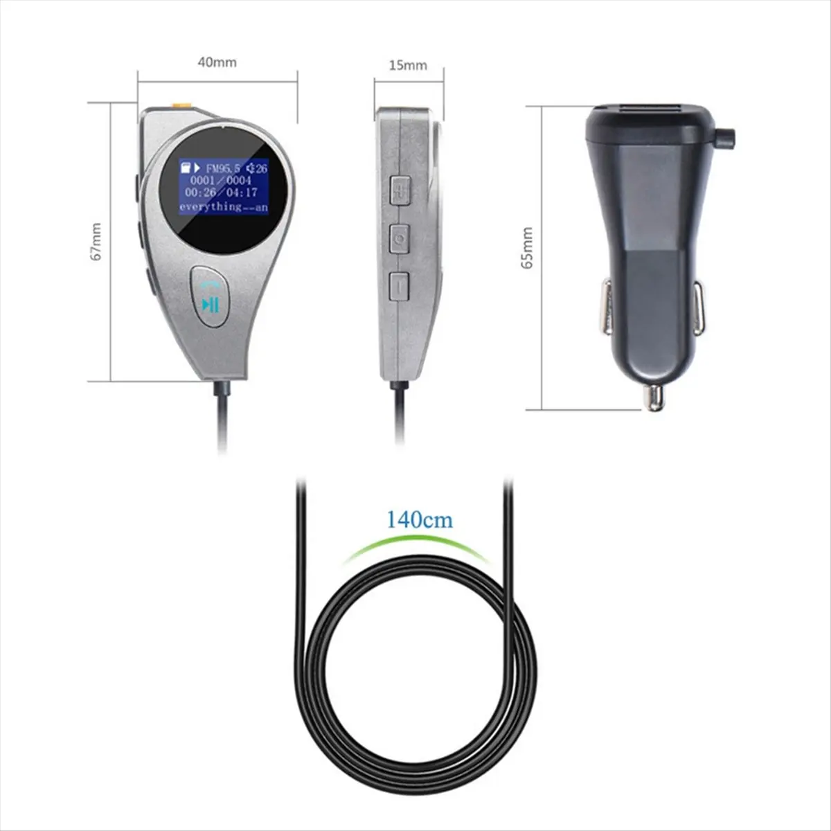 A86G NEW Bluetooth 5.0 Car FM Transmitter AUX Audio Receiver MP3 Player Dual USB Charger TF Card U Disk Music Handsfree Kit