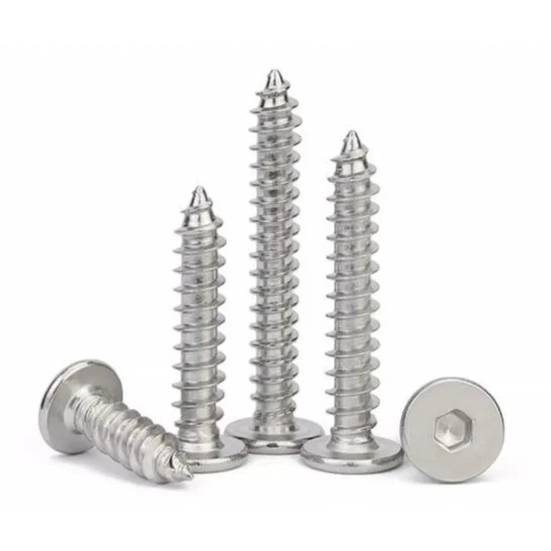 10-200pcs M2 M2.3 M2.6 M3 M3.5 M4 M5 M6 M8 304 Stainless Steel Ultrathin Hex Ultra Thin Low Flat Wafer Head Self Tapping Screw