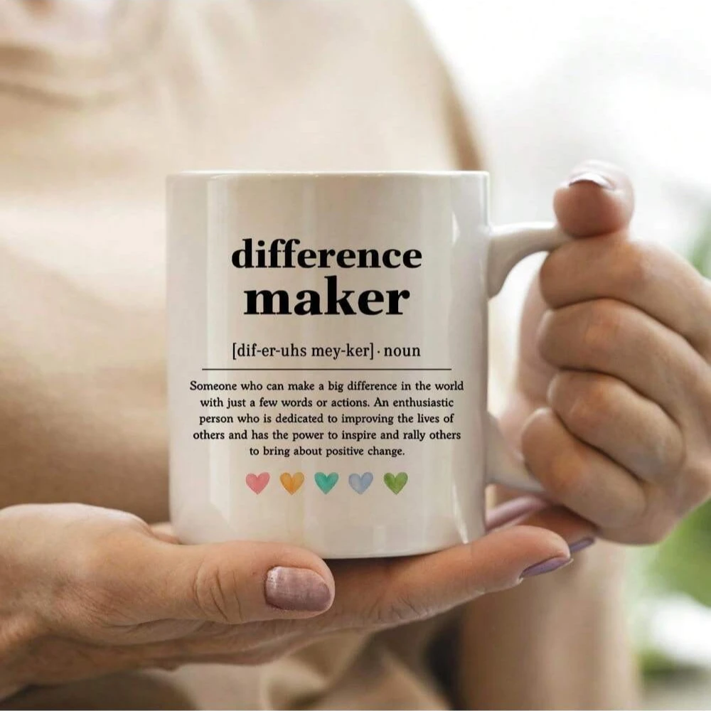 Funny Coffee Mug Cups,Thank You Appreciation Gift For Teacher Boss Leader Coworker,Difference Maker Definition Mug,Boss Mugs