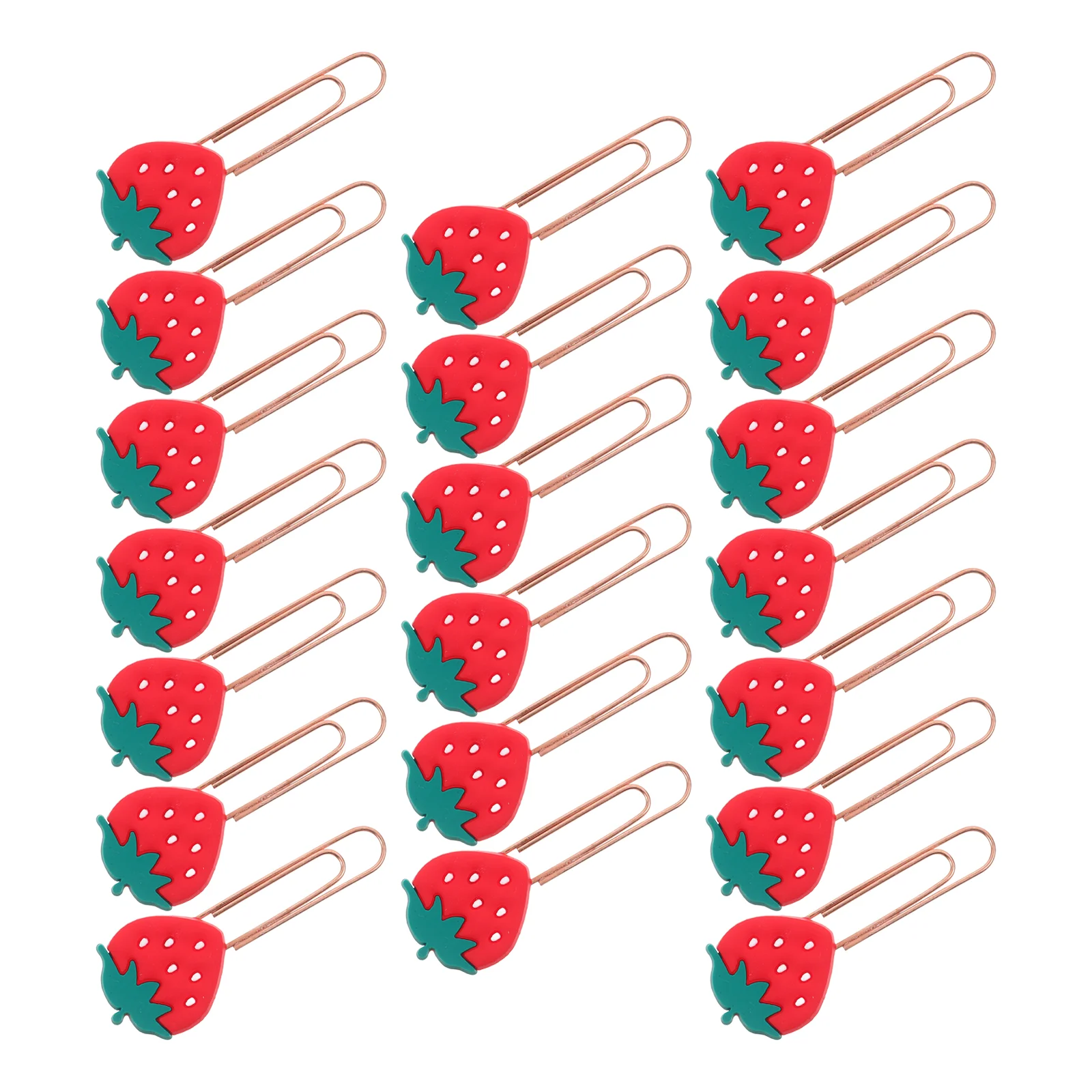 20 Pcs Fruit Paper Clip Large Clips Small Binder Lovely Shape Soft Rubber Novelty File Decorative Office