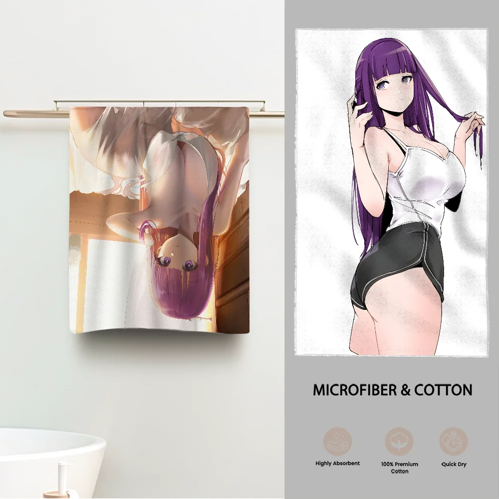 

F-Fern S-Sousou no Frieren Luxury Bathroom Hand Towels One Side Cotton One Side Microfiber Personalized Gift Dropshipping