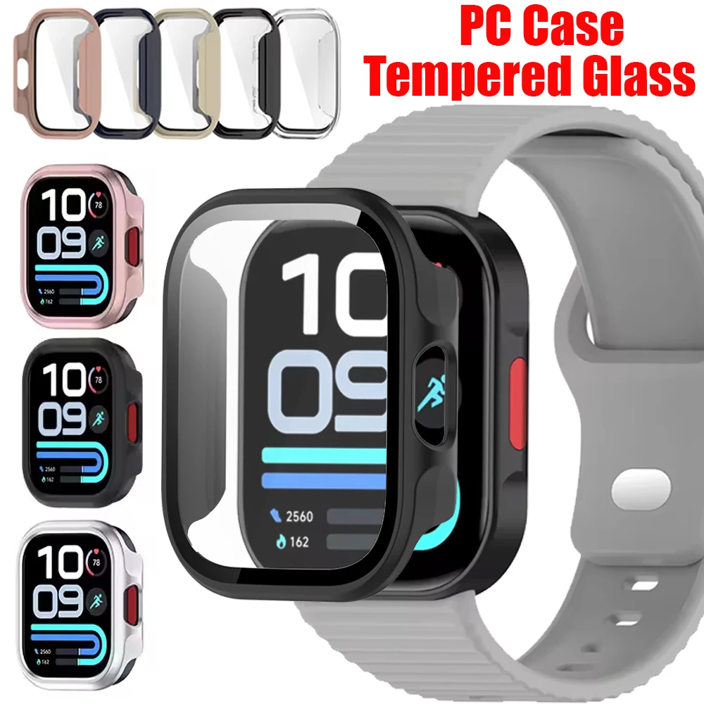 Tempered Glass+PC Case for Redmi Watch 6 Active 6 Lite Full Coverage Scratch-resistant Screen Protective Case Redmi Watch 6 Lite
