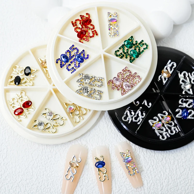 5Pcs 2025 Luxury Nail Art Rhinestone 3D Shiny Nail Art Charms Diamonds Metal Nail Jewelry Nail Beauty Design Charms Crystal Gem