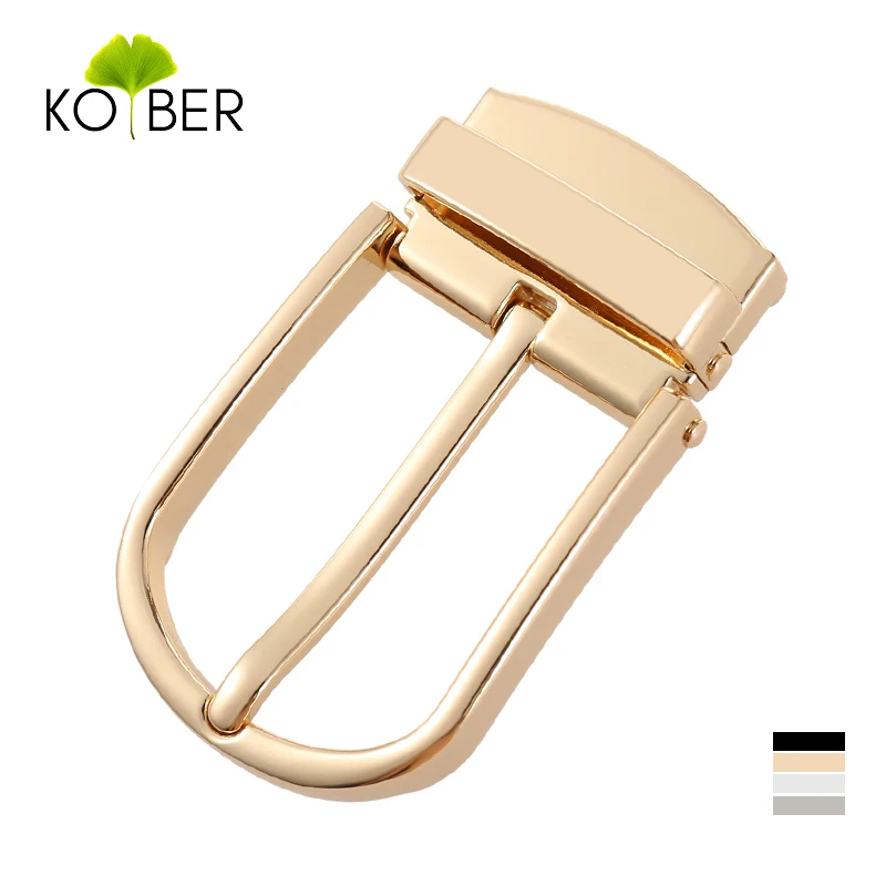 KOLBER New 35mm Golden Belt Buckle for Men Solid Alloy Metal Pin Buckle Fashion Trousers Belt Silver Buckles Male