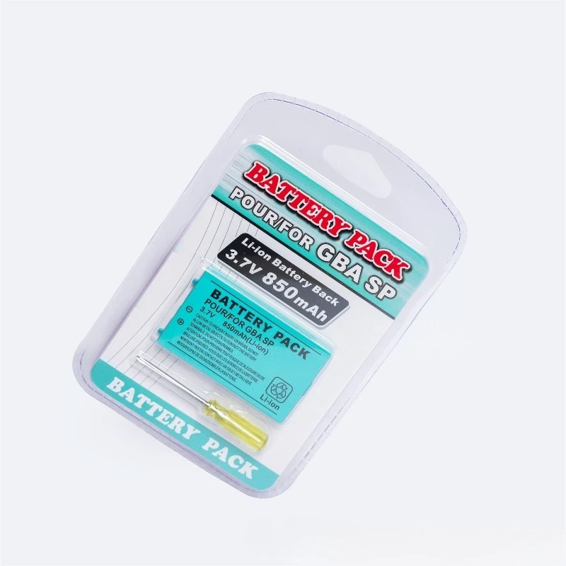 Rechargeable Lithium-ion Battery for GBA SP 3.7V 850mAh Replacement Battery for Nintendo Gameboy Advance with Screwdriver