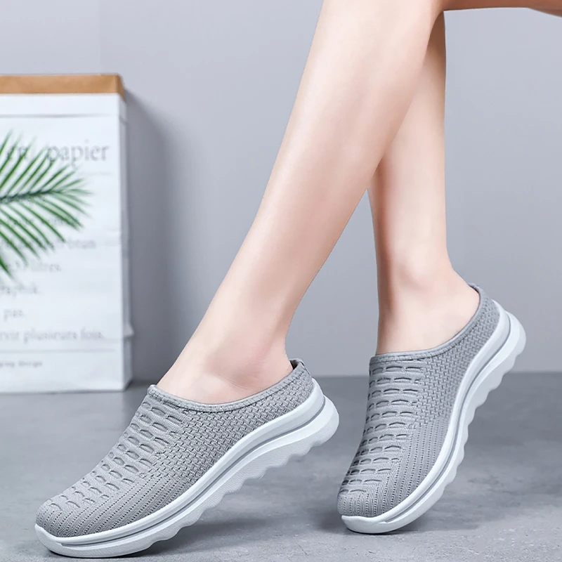 Half drag women's shoes summer soft sole comfortable one foot casual shoes versatile breathable single shoe view 6
