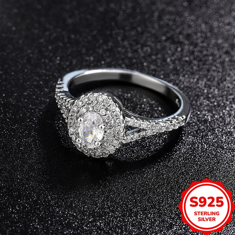 Classic, Simple, Fashionable and Authentic S925 Full Diamond Light Luxury Women's Wedding Ring Couple Ring