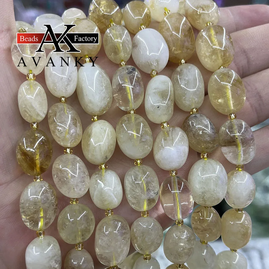 10-15mm Natural Citrine Crystal Conformal Irregular Faceted Loose Beads For Jewelry Making DIY Necklace Bracelet 15\'\'