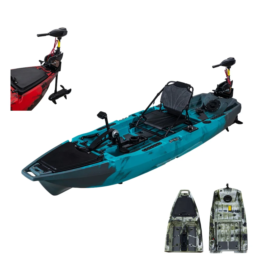 

Motor Driven Propeller Pedal Propel Fishing Kayak Plastic Boat Paddle Rotating Chair for Ocean Water