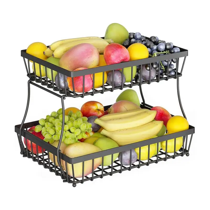 

Fruit Vegetable Storage Basket Fruit Rack Fruit Basket Fruit Holder Storage Rack Metal Wire Food Storage Organizer Vegetable