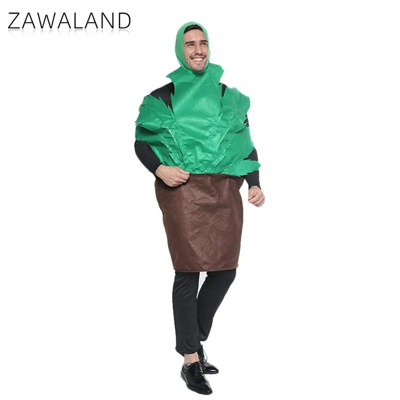 Zawaland Green Plant Cactus Cosplay Costume Man Holiday Party Jumpsuit Funny Stage School Performance Potted Fashion Clothes