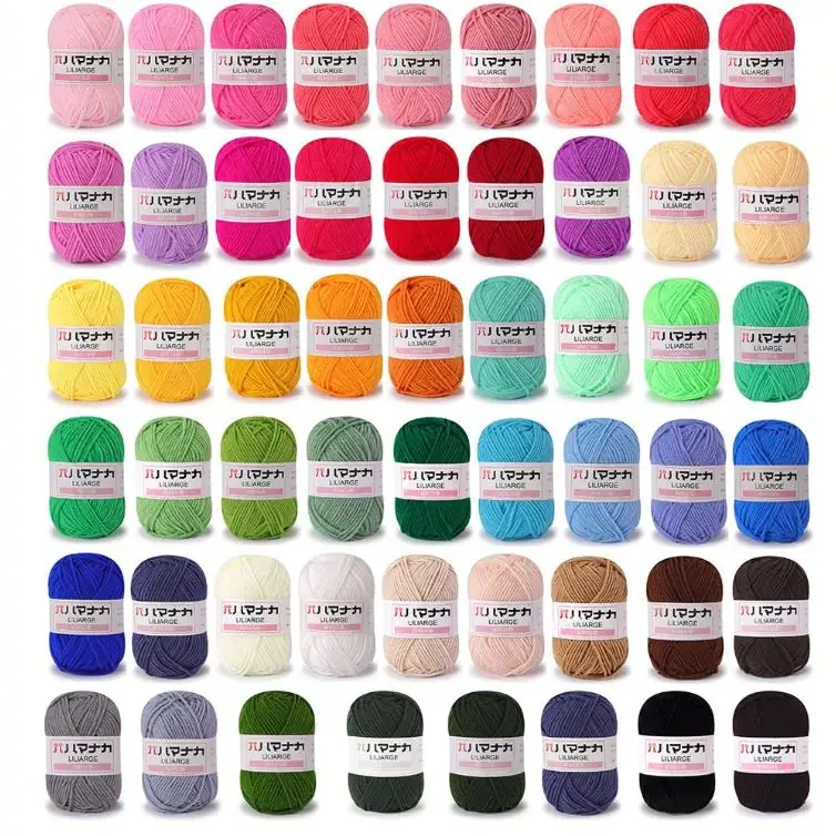 24Pcs 53Pcs Hand Knitting 100% Acrylic yarn Crocheting line for Sweater Scarf Hat  blanket DIY Handmade amugrumi bag doll thread