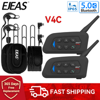 EJEAS V4C PLUS Football Referee Intercom BT Headset Support 4 People at the Same Time Full Duplex Soccer Conference Interphone