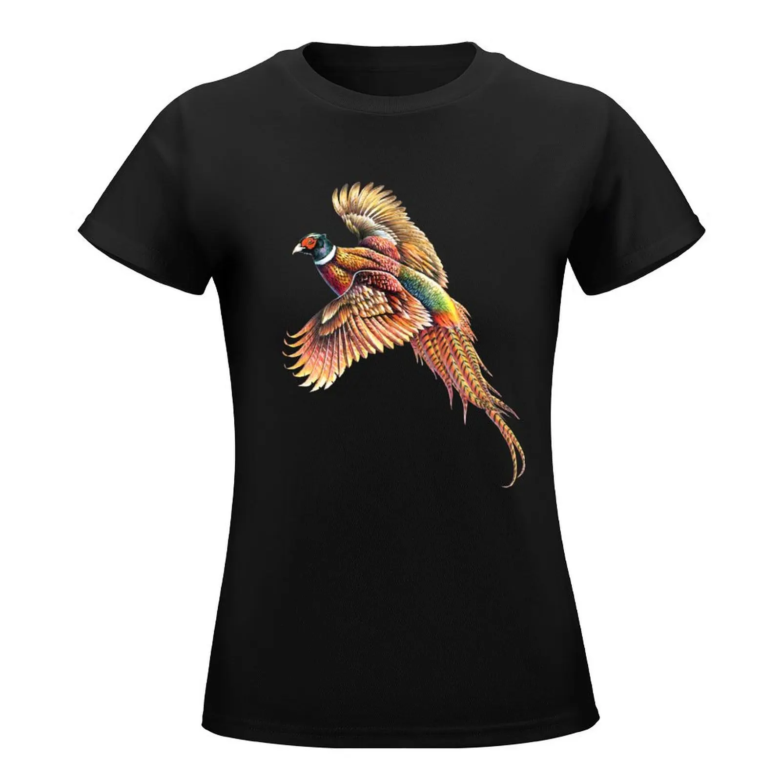 Pheasant Portrait T-Shirt summer top Blouse summer clothes korean fashion graphic t-shirts for Women