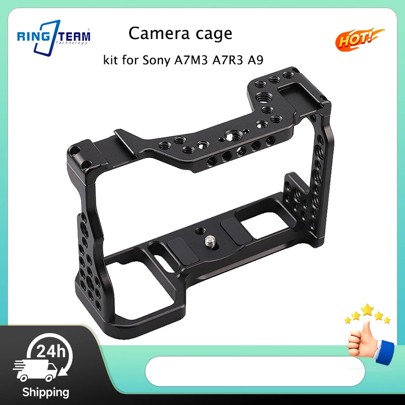 

Camera Cage for Sony A7M3 A7R3 A9 A7M2 A7R2 with 1/4 3/8 Ports for Filmmaking Vlogging Photography