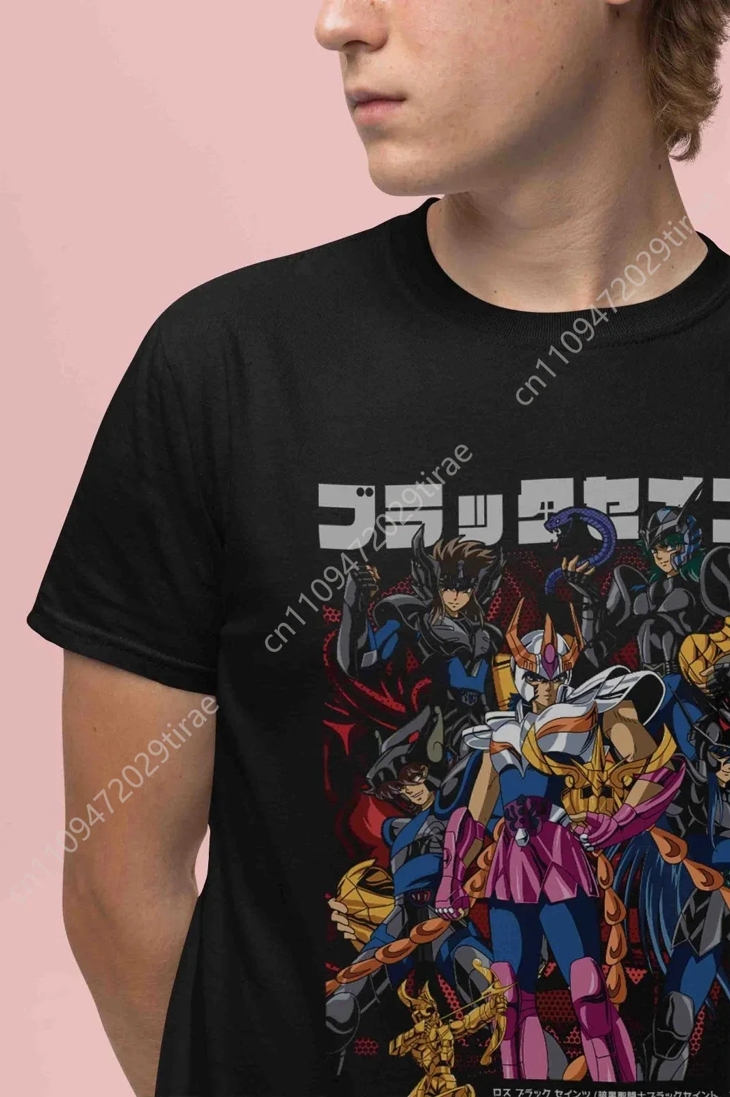 Saint Seiya Shiryu T-shirt Anime Pattern Men's and Women's Summer Cotton Comfortable Loose Fashion Round Neck T-shirt