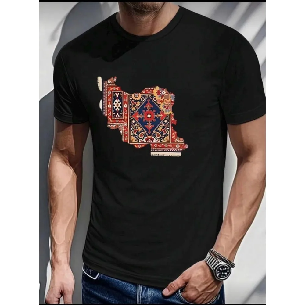 Cultural & Powerful Persian Lion and Sun Men T-Shirt Ancient Royal Symbol Strength Courage Heritage Graphic Unisex Tee