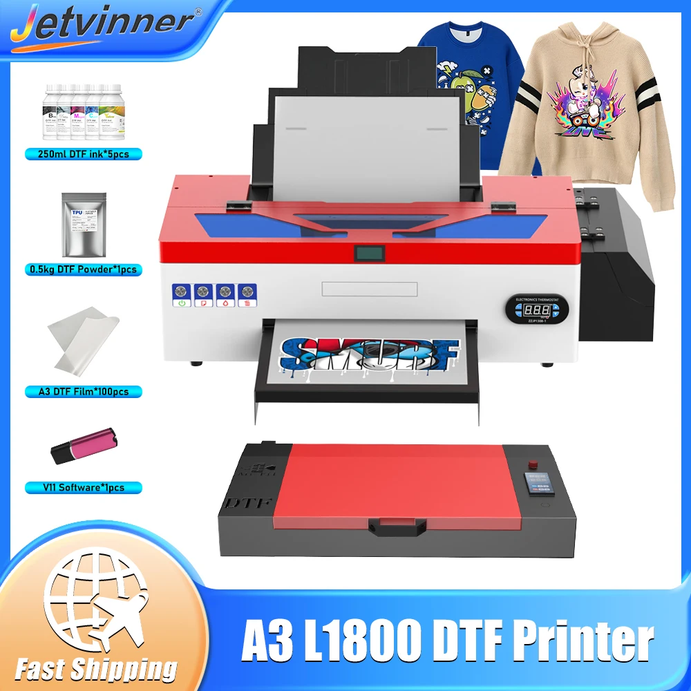 

A3 DTF Printer For Epson L1800 impresora dtf a3 Directly to Film Transfer Printer For Fabric clothes T shirt Printing Machine