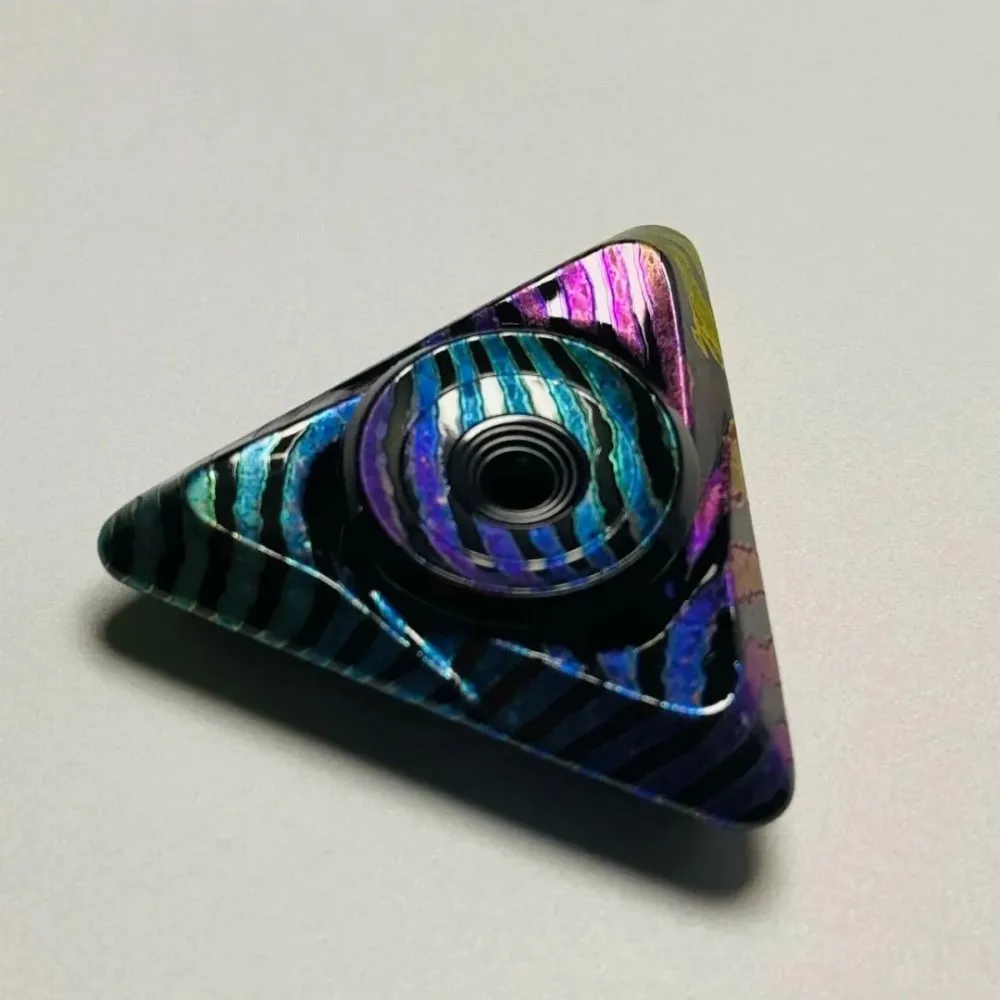 ROCK EDC 링 광 지르쿠티 다마스커스 피젯 스피너 피젯 토이 성인용 사무실 책상 액세서리 불안 완화 장치