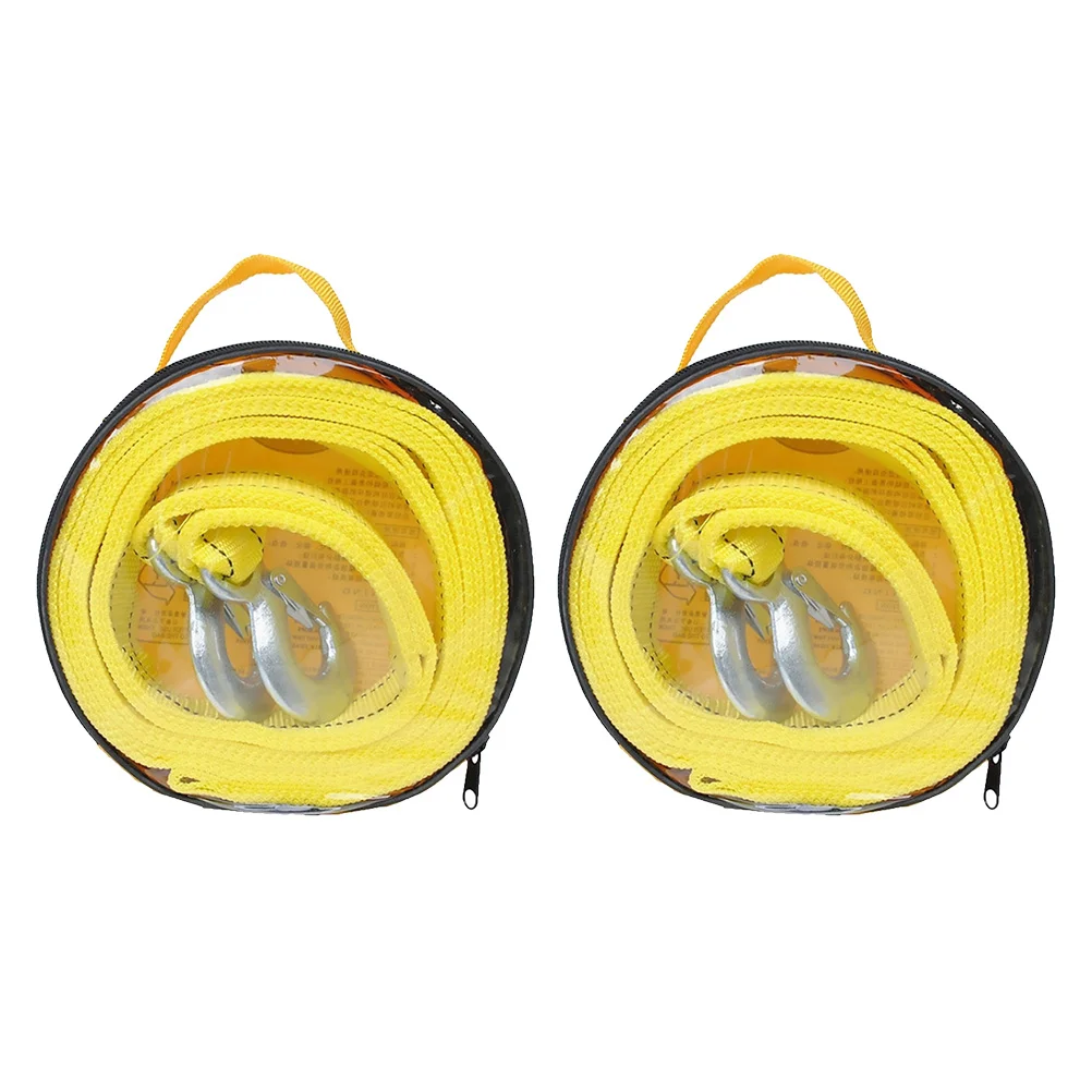 

2Pcs Durable Winch Rope Car Pulling Rope Strong U-Shaped Hook Lightweight Safe Towing Accessories Car Accessories