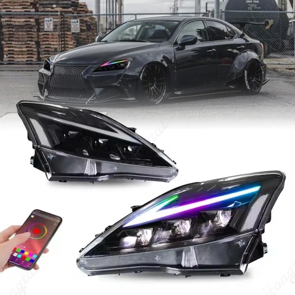 For 2006-2013 Lexus IS250 IS350 LED Headlight Assembly Projector DRL Car Retrofit Front Lighting Kit for Enhanced Visibility