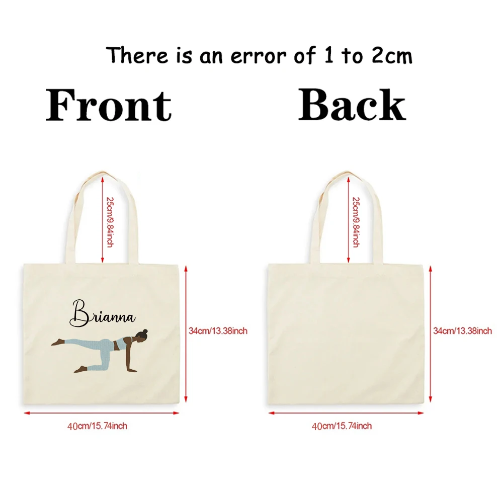 Nome personalizzato Calzini per pilates Tote Bag Organizer Borsa da viaggio di grande capacità Borse a tracolla portaoggetti multiuso Borsa per la spesa regalo