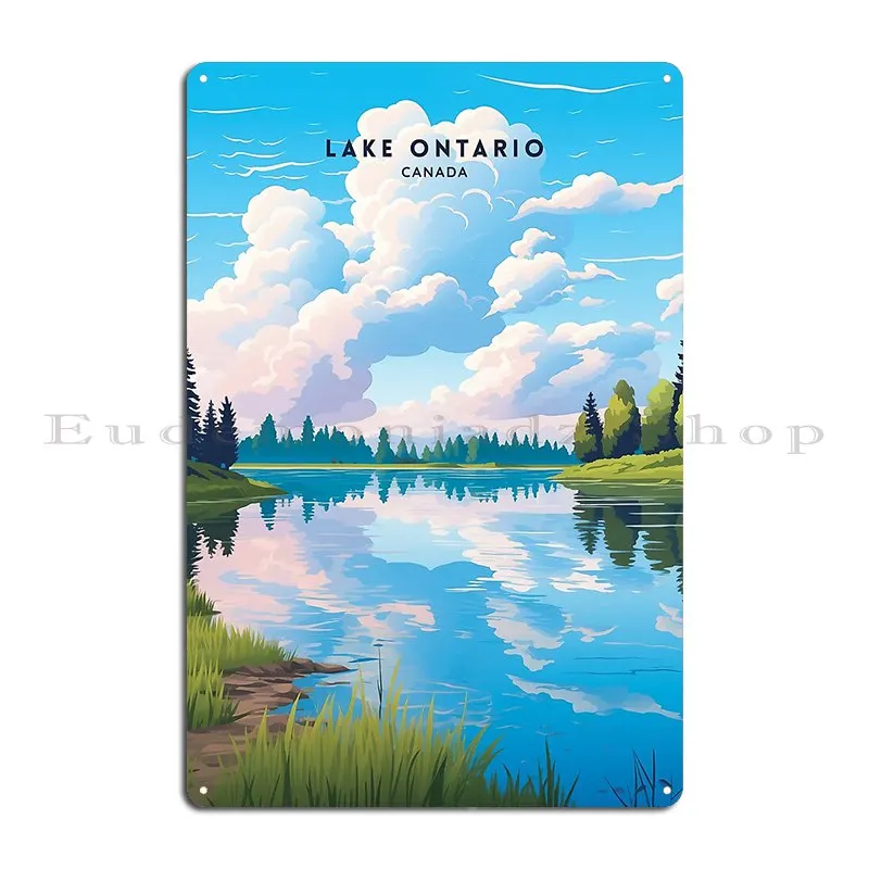 Lake Ontario Beauty Travel Poster Illustration Metal Plaque Cinema Wall Decor Cinema Personalized Customize Tin Sign Poster