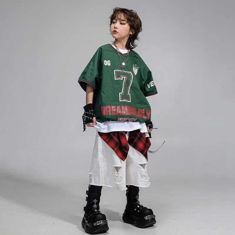 Maglietta Hip Hop per ragazze Streetwear Pantaloncini da ballo Ragazzi Pullover K-pop Set di vestiti jazz per bambini Abiti da ballo di strada per bambini