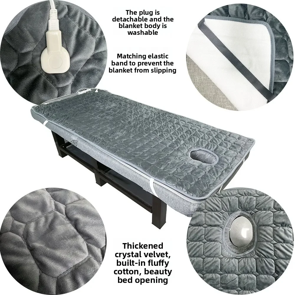 110V Electric Blanket Single Electric Mattress Sofa Cushion United States Canada Massage Bed with Holes Adjustable Temperature