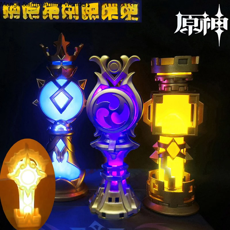 Anime Genshin Impact Raiden Shogun Venti Mavuika Zhongli Morax Cosplay Cartoon Lamp Garage Kits Figurine Light Model Mascot Gift