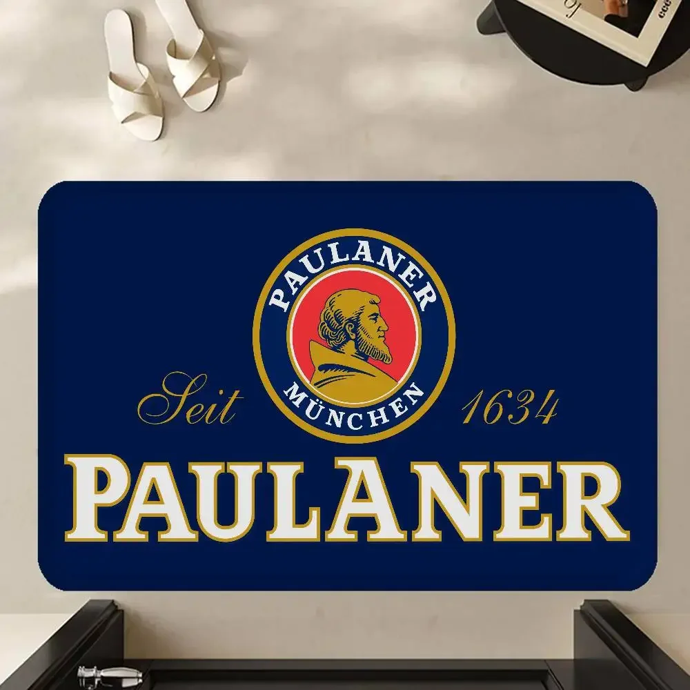 2026 German Beer Paulaner Entrance Door Mat Washable Non-Slip Living Room Sofa Chairs Area Mat Kitchen Welcome Doormat