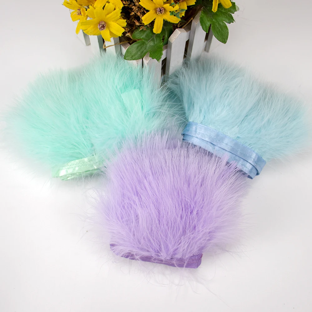 10 Meters/Lot Natural Turkey Marabou Feathers Trims Ribbon for Costume Party Skirt Clothing Sewing Accessory Decoration Lace